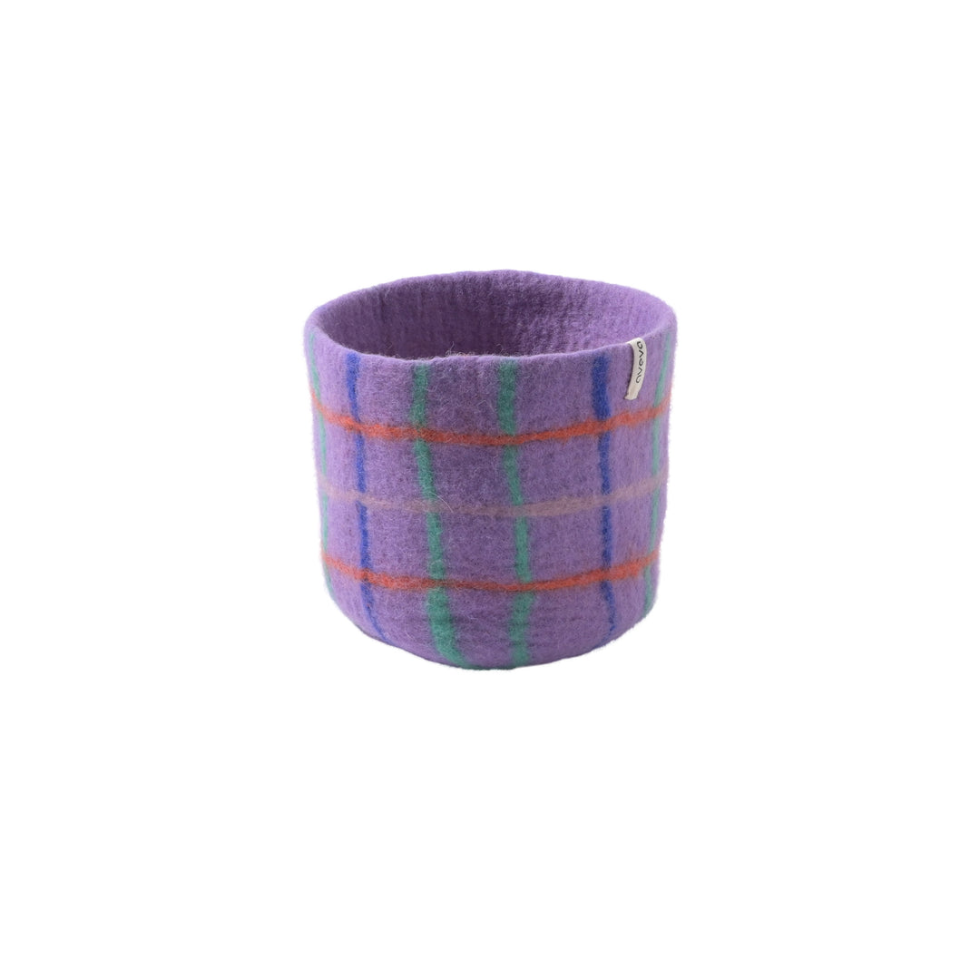 FLOWER POT 25, M, THICK CHECKED, lilac multi